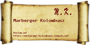Marberger Kolombusz névjegykártya